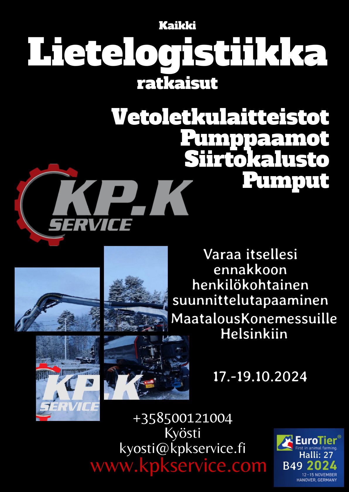 Vetoletkulaitteisto, pumppaamo, Letkuliittimet, letkut lieteletkut,letepumppaamo, biokaasu, lietelogistiikka, päälirakenteet, purkupumppu, täyttöpumppu